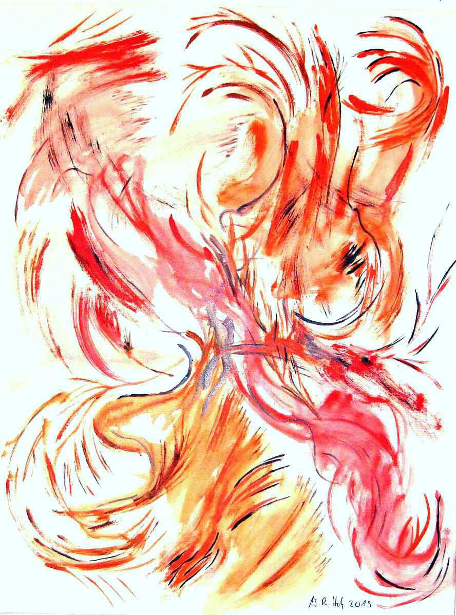 W.R. Hell Bild "Lyrik Ins Rote Gehend"